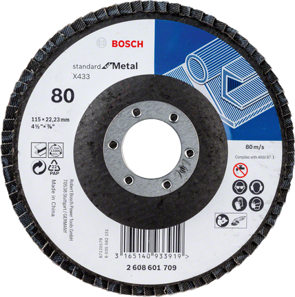 Bosch X433 Standard for Metal Flap Disc 115mm G80.